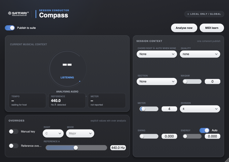The Sattari Compass interface